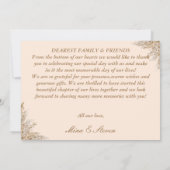 Hochzeit von Creamy Pampas Dankeskarte (Rückseite)