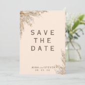 Hochzeit von Creamy Pampas Save The Date (Stehend Vorderseite)