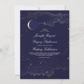 Hochzeit von Crescent Moon und Night Stars Einladung (Vorderseite)