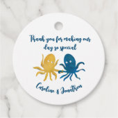 Hochzeit von Custom Funny Navy und Gold Ocean Octo Geschenkanhänger (Vorderseite)