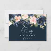 Hochzeit von Deep Navy Blush Floral