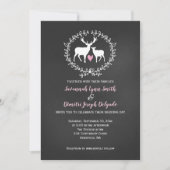 Hochzeit von Deer Buck und Doe Chalkboard Einladung (Vorderseite)