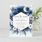 Hochzeit von Digital Chic Moonlit Save The Date (Stehend Vorderseite)