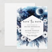 Hochzeit von Digital Chic Moonlit Save The Date (Vorne/Hinten)
