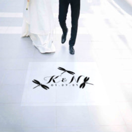 Hochzeit von Dragonflies-Logos Bodenaufkleber