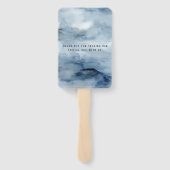 Hochzeit von dunkelblauen und marinen Wasserfarben Fächer (Rückseite)