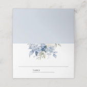 Hochzeit von dunkelblauen und weißen Blumen Platzkarte (Außenseite Aufgefaltet)