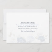 Hochzeit von Dusty Blue Floral Botanical Water Col Dankeskarte (Rückseite)