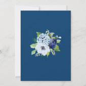 Hochzeit von Dusty Blue Floral Moderne Wasserfarbe Einladung (Rückseite)
