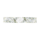 Hochzeit von Dusty Blue Florals Einladungsbanderole (Flach)
