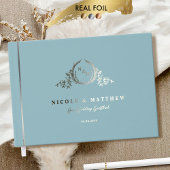 Hochzeit von Edelseeglas und Echtfoil-Monogramm Gästebuch