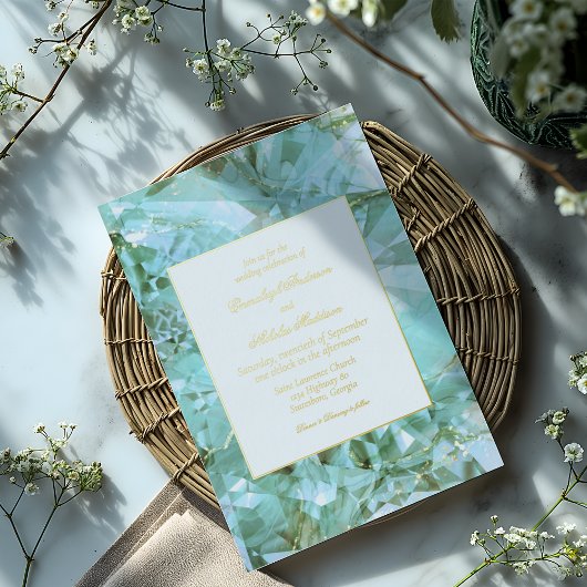 Hochzeit von Edelsteinglas Folieneinladung