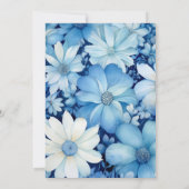 Hochzeit von Eisblau, Navy und Weiß-Blumen Einladung (Rückseite)