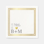 Hochzeit von Elegant Napkins (Namen und Initialen) Serviette (Vorderseite)