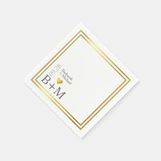 Hochzeit von Elegant Napkins (Namen und Initialen) Serviette (Ecke)
