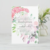 Hochzeit von eleganten Frühlingsblumen Einladung (Stehend Vorderseite)