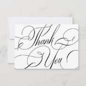 Hochzeit von eleganten Kalligrafieschriften Dankeskarte (Vorderseite)