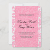 Hochzeit von eleganten rosa-weißen Damas Einladung (Rückseite)