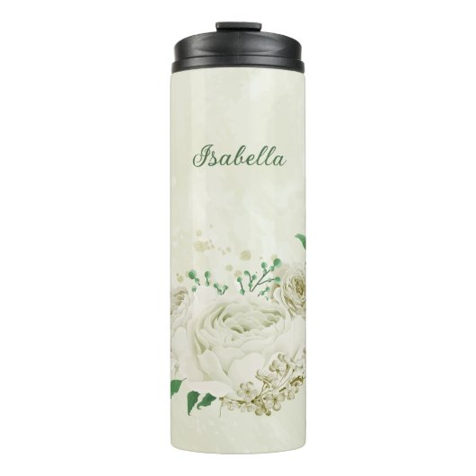 Hochzeit von Elfenbein-Blume Thermosbecher (Vorderseite)