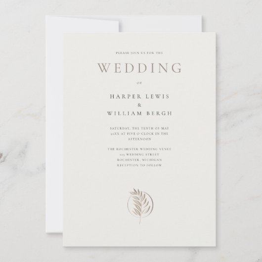 Hochzeit von Elfenbein Einladung (Vorderseite)