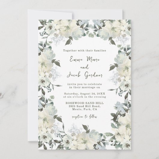 Hochzeit von Elfenbein Einladung (Vorderseite)