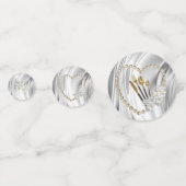 Hochzeit von Elfenbein, Grün, Blau, Gold, Seide un Konfetti (Rückseiten)