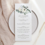 Hochzeit von Elfenbein Menükarte<br><div class="desc">Ivory Watercolor Floral Wedding Menu</div>