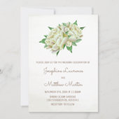 Hochzeit von Elfenbein Peony Watercolor Floral Einladung (Vorderseite)