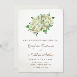 Hochzeit von Elfenbein Peony Watercolor Floral Einladung