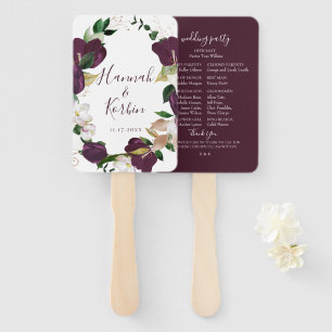 Hochzeit von Elfenbein Plum Floral Wreath Fächer