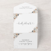 Hochzeit von Elfenbein und Blue Boho All In One Einladung (Außenbereich)