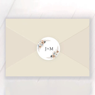 Hochzeit von Elfenbein und Blue Boho Runder Aufkleber