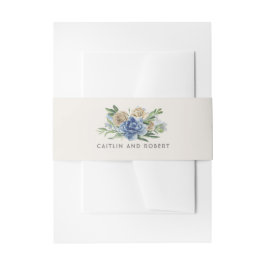Hochzeit von Elfenbein und Dusty Blue Floral Weddi Einladungsbanderole