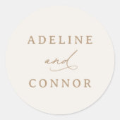 Hochzeit von Elfenbein und Gold Runder Aufkleber (Vorderseite)
