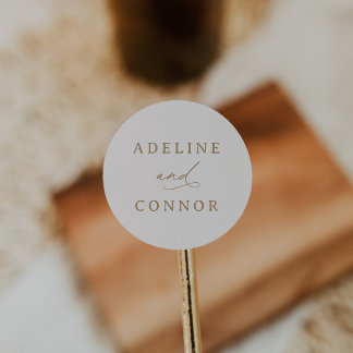 Hochzeit von Elfenbein und Gold Runder Aufkleber