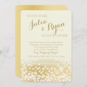 Hochzeit von Elfenbein- und Goldspinngläsern Einladung (Vorne/Hinten)