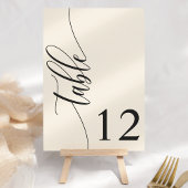 Hochzeit von Elfenbein und moderner Kalligrafie Tischnummer