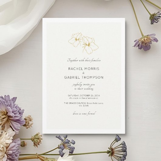 Hochzeit von Elfenbein und White Gold-Blumenschrif Save The Date