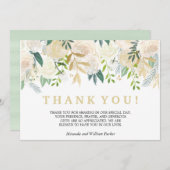 Hochzeit von Elfenbeinflora Danke, Minze Dankeskarte (Vorne/Hinten)