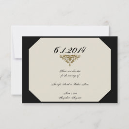 Hochzeit von Elfenbeinschwarz und Goldmedaille Sav Save The Date