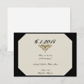 Hochzeit von Elfenbeinschwarz und Goldmedaille Sav Save The Date (Vorne/Hinten)