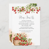 Hochzeit von Erdbeeren Begleitkarte (Vorne/Hinten)