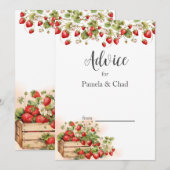 Hochzeit von Erdbeeren Hinweiskarte (Vorne/Hinten)