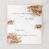 Hochzeit von Erdbeeren Platzkarte (Außenseite Aufgefaltet)