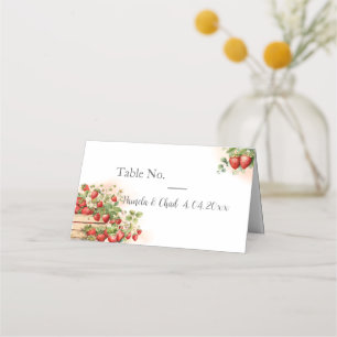 Hochzeit von Erdbeeren Platzkarte