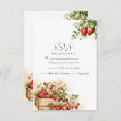 Hochzeit von Erdbeeren RSVP Karte (Vorne/Hinten)