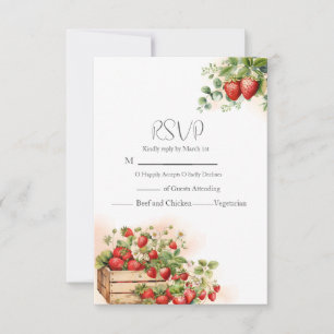 Hochzeit von Erdbeeren RSVP Karte