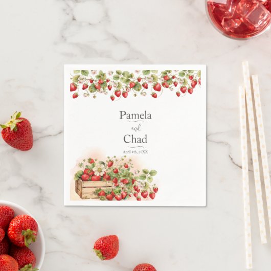 Hochzeit von Erdbeeren Serviette (Beispiel)