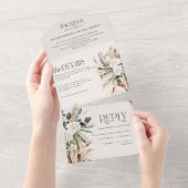 Hochzeit von Eukalyptus All In One Einladung (Abreißen)