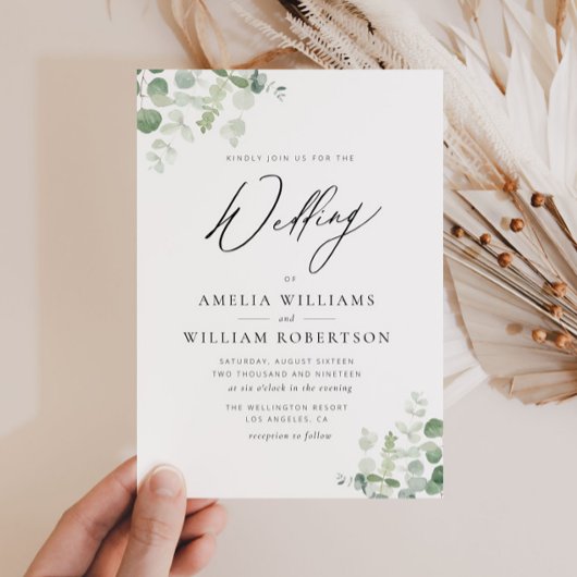 Hochzeit von Eukalyptus Einladung